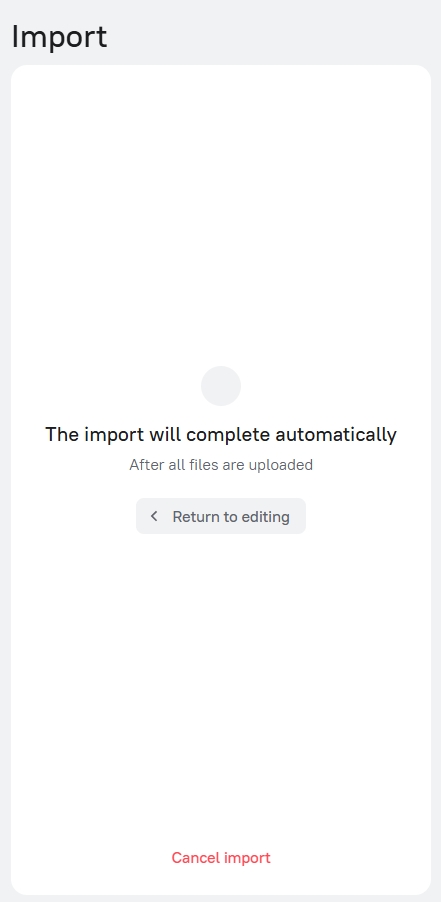 Importing assets via the web interface