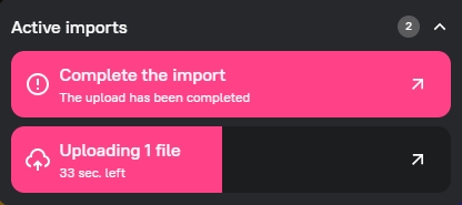 Importing assets via the web interface