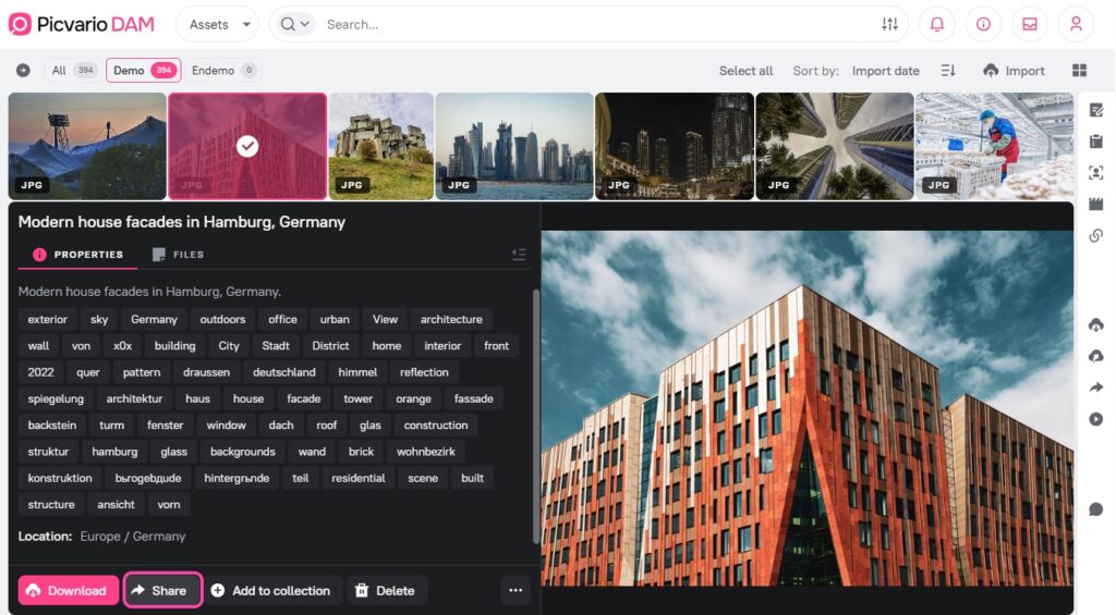 Creating and managing asset links