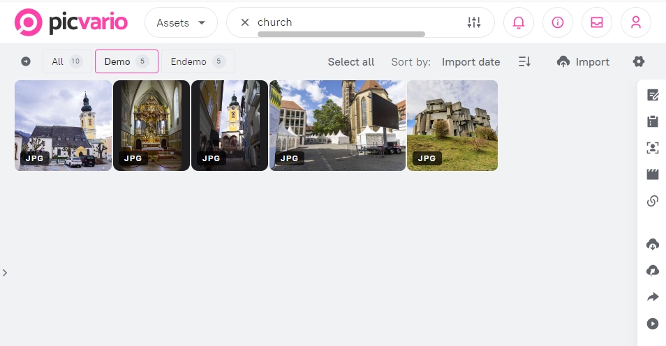 Searching assets and collections