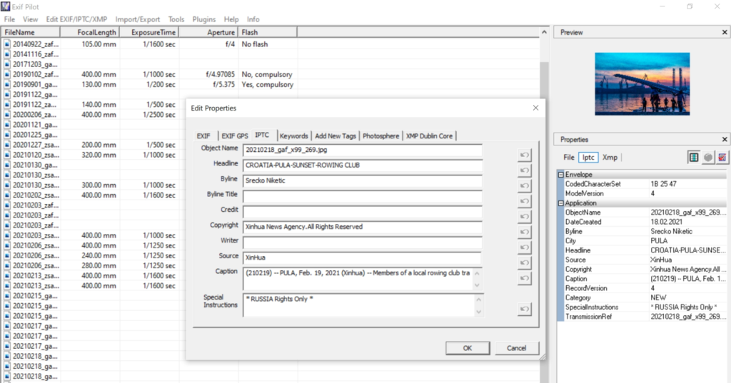 Editing, Creating and Viewing EXIF data with free Exif editor