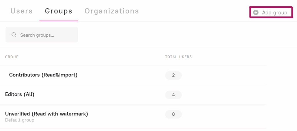 Managing user groups
