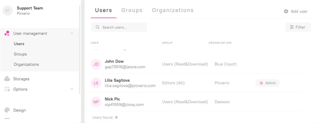 Managing users
