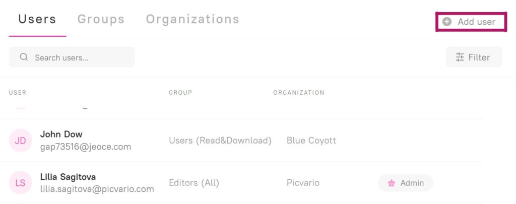 Managing users