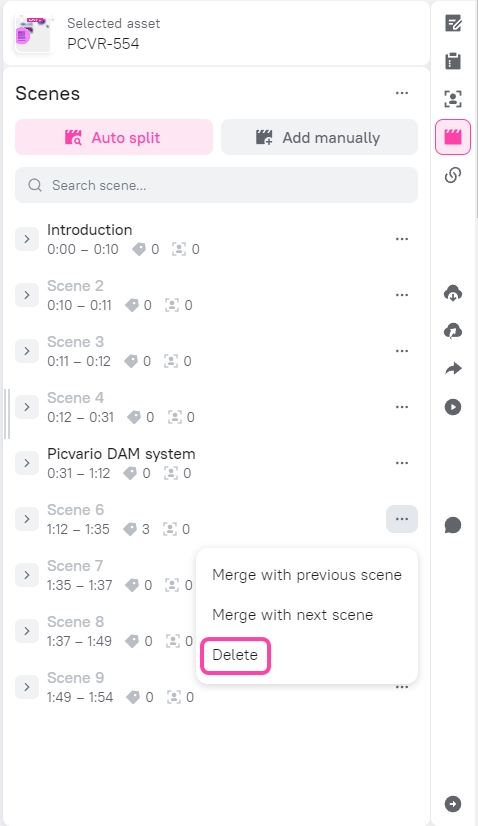 Scenes in video and audio